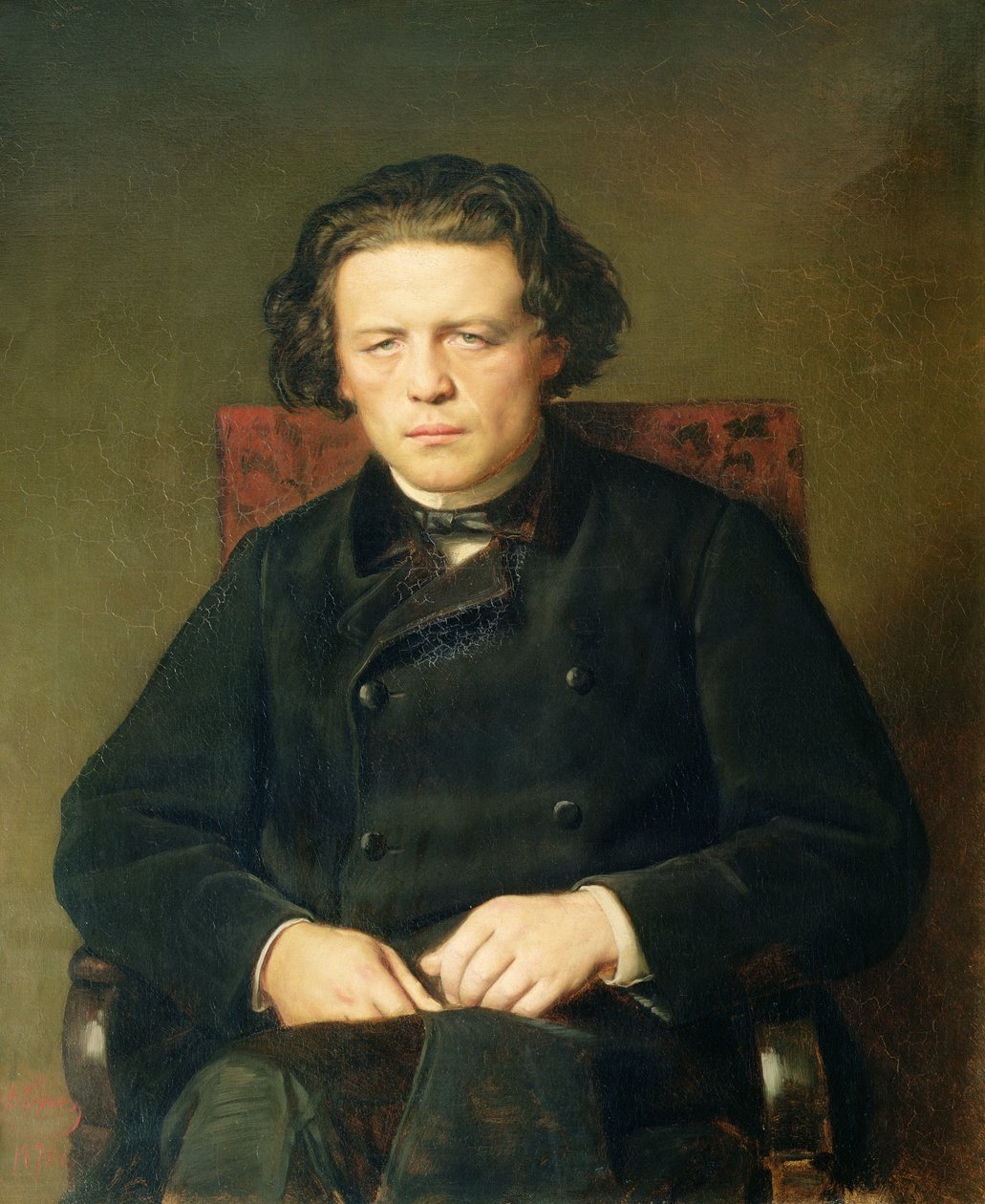 Portrett av Anton Rubinstein (1829-94) 1870 av Vasili Grigorevich Perov