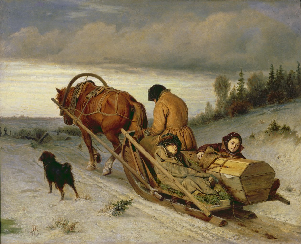 Seeing off the Dead, 1865 av Vasili Grigorevich Perov