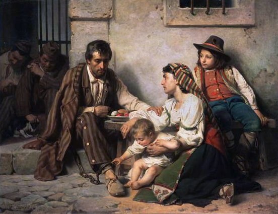 Fange som møter sin familie, 1868 av Vasili Vasilievich Vereshchagin