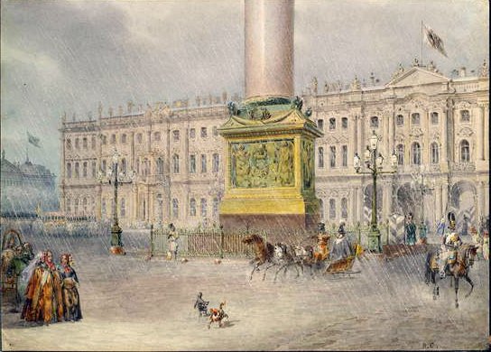 Slottsplassen i St. Petersburg, 1830-årene av Vasili Semenovich Sadovnikov