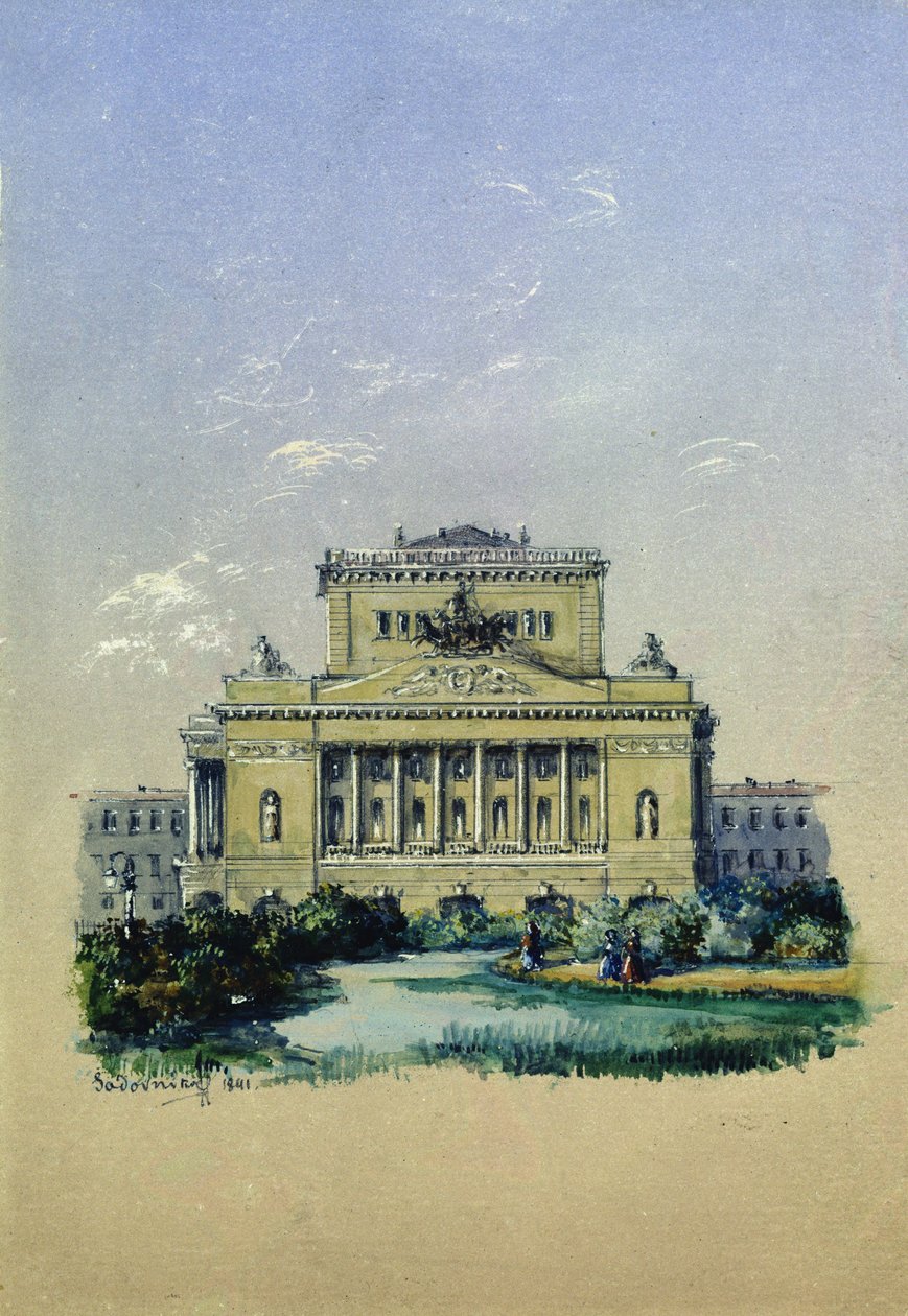 Alexanderteateret i St. Petersburg, 1841 av Vasili Semenovich Sadovnikov