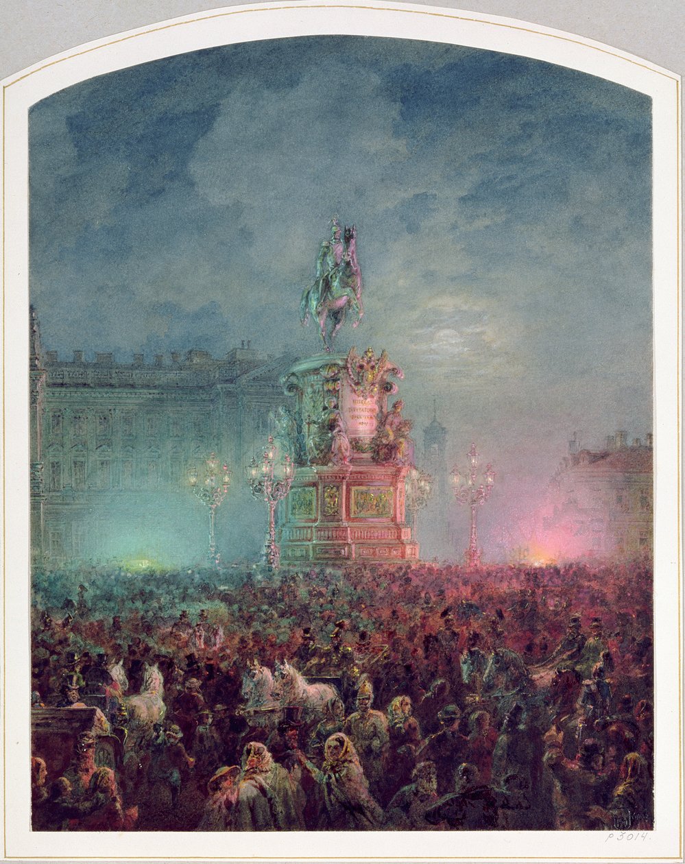 Avdukingen av Nicholas I-minnesmerket i St. Petersburg, 1857 av Vasili Semenovich Sadovnikov