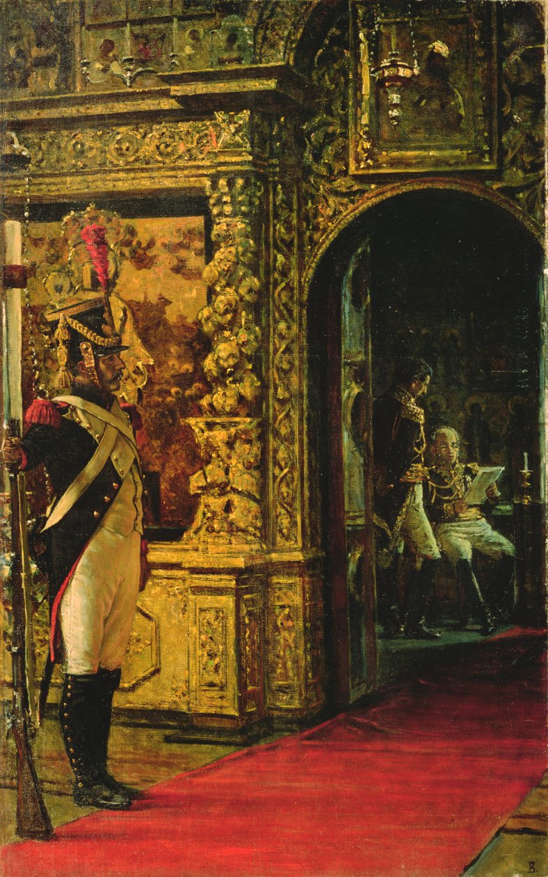 Marshal Davout i Chudov-klosteret, Moskva Kreml, 1900 av Vasili Vasilievich Vereshchagin