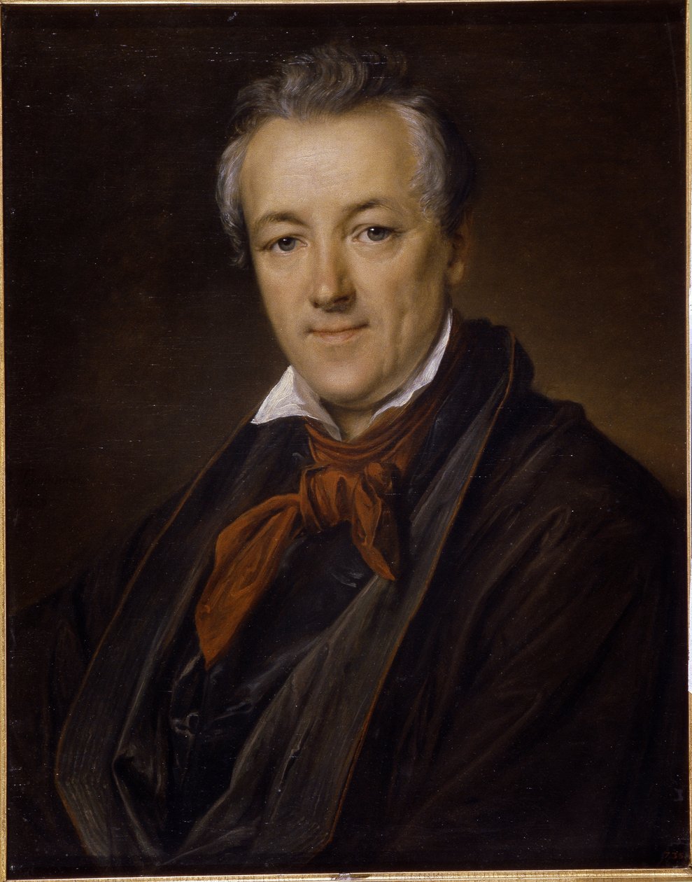 Portrett av maleren Pyotr (Piotr) Fyodorovich Sokolov (Pierre Sokolov) (1791-1848) (Portrett av maleren P.F.Sokolov). Maleri av Vasili Andreyevich Tropinin (Vassili Tropinin) (1776-1857), olje på lerret av Vasili Andreevich Tropinin
