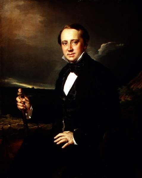 Portrett av Alexander Alexandrovich Sapozhnikov (1827-87) 1852 (olje på lerret) av Vasili Andreevich Tropinin