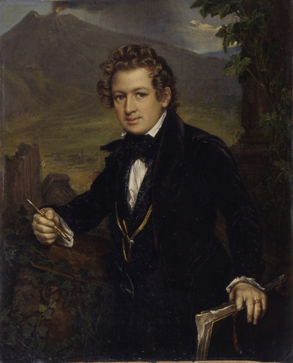 Portrett av maleren Karl Pavlovich Bryullov 1799-1852, 1836 av Vasili Andreevich Tropinin
