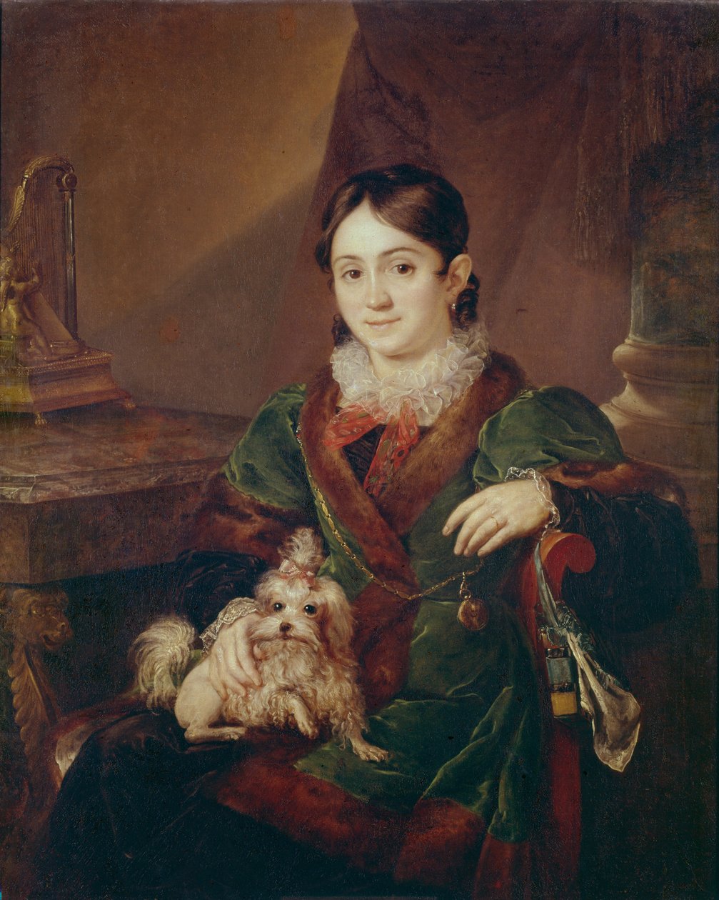 Portrett av Tsountes Natalia Andreevna Obolenskaya, 1833 av Vasili Andreevich Tropinin