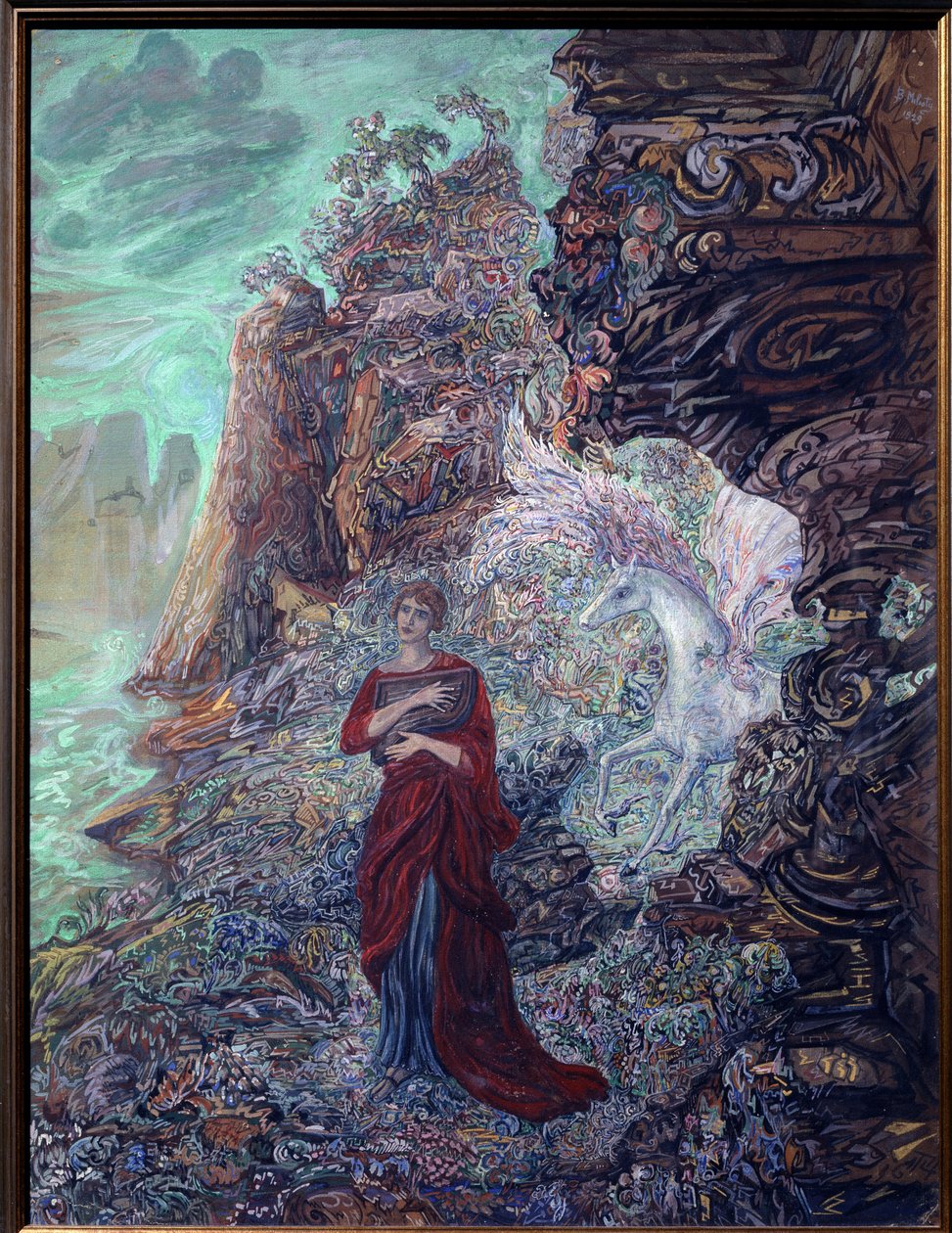 Sappho og Pegasus av Vasili Dmitrievich Millioti