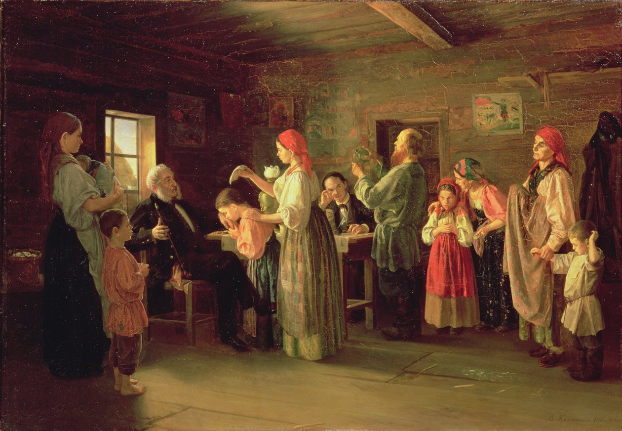 Inspeksjon av et barnehjem, 1866 av Vasili Efimovich Kallistov