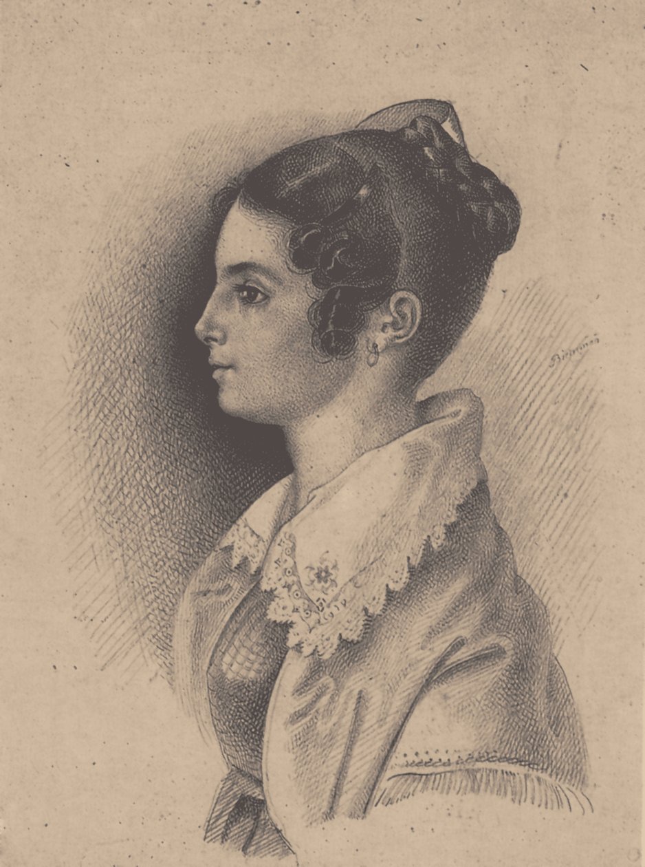 Grevinne Vera Fyodorovna Vyazemskaya, født Gagarina 1790-1886 av Vasili Fyodorovich Binemann