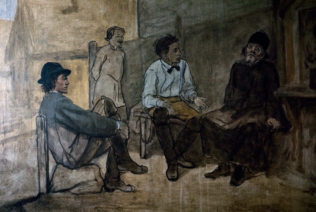 Tvist om religion, av Vasily Perov (1834-1882). Russland, 1900-tallet. av Vasili Grigorevich Perov