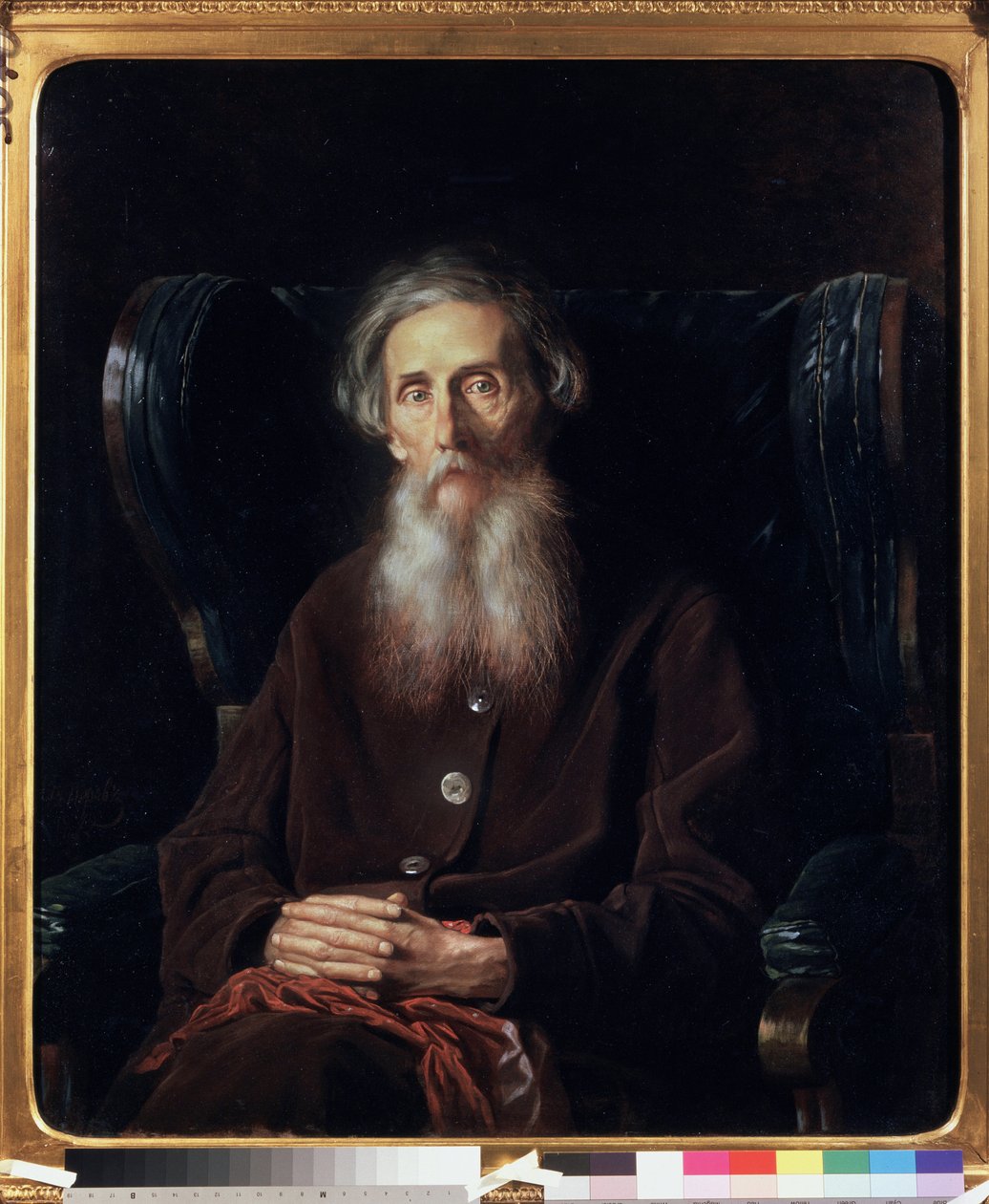 Portrett av forfatteren og leksikografen Vladimir Dahl (1801-1872). Maleri av Vasili (Vasili) Grigoryevich Perov (1834-1882), olje på lerret av Vasili Grigorevich Perov