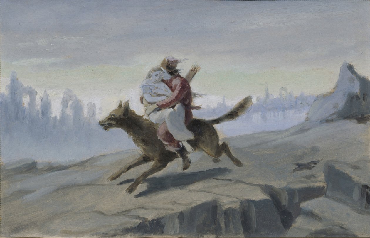 Ivan Tsarevich rir på den grå ulven, slutten av 1870-tallet - begynnelsen av 1880-tallet av Vasili Grigorevich Perov