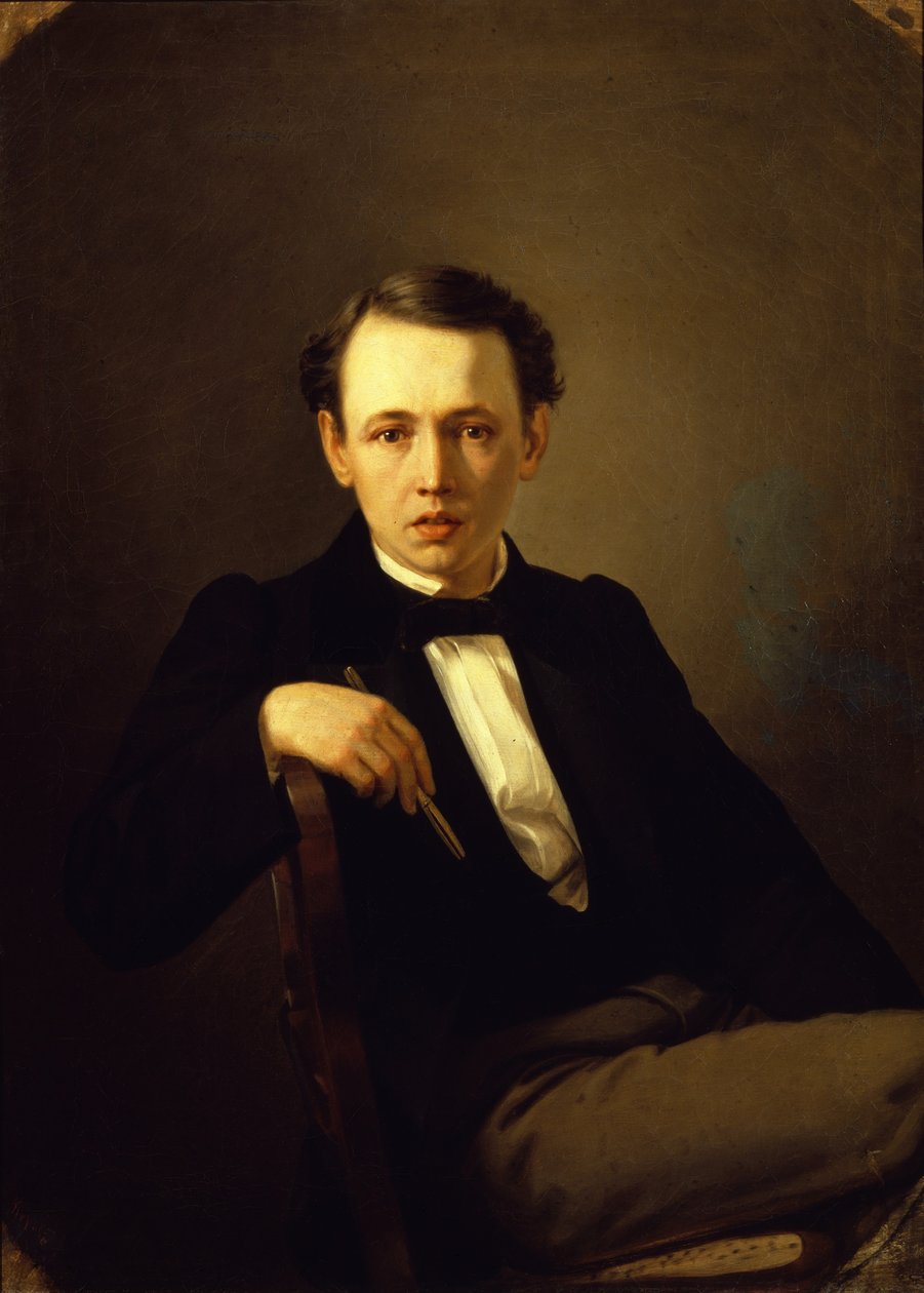 Selvportrett, 1851 av Vasili Grigorevich Perov