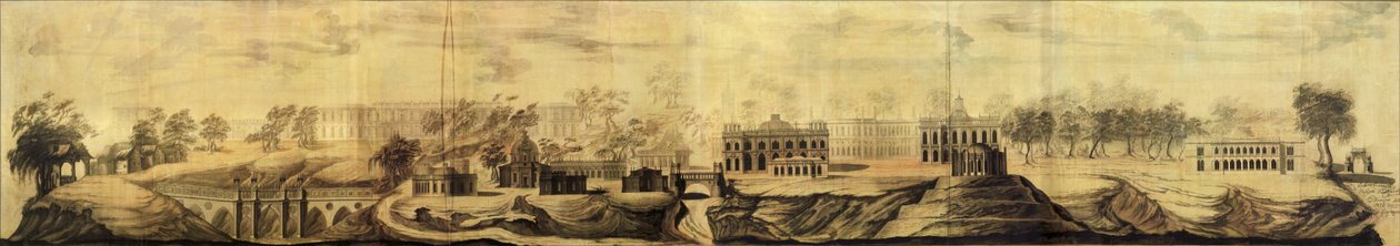 Panoramautsikt over Tsaritsyno Design, 1776 av Vasili Ivanovich Bazhenov