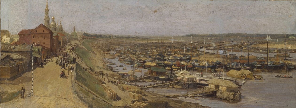 Utsikt over Rybinsk, 1886. av Vasili Maximovich Maximov
