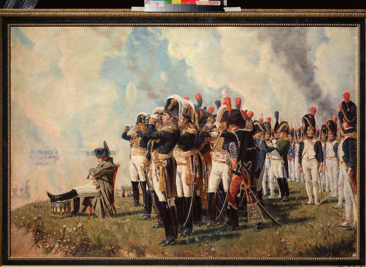 Napoleon Bonaparte (1769-1821) på høyden av Borodino (Slaget ved Moskva, 7. september 1812, russisk felttog) (Napoleon på Borodino-høydene) - Maleri av Vasili Vasilyevich Vereshchagin (Vassili Vereshchagin) (1842-1904), olje på deg av Vasili Petrovich Vereshchagin