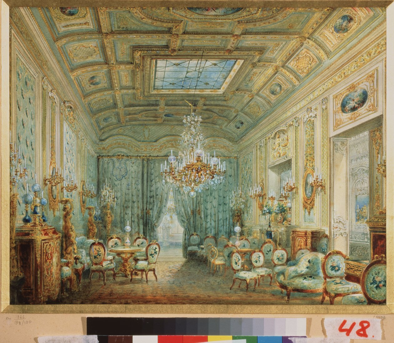Stuen med pasteller. Verk av Vasily Semyonovich Sadovnikov (1800-1879), akvarell på papir. Russisk kunst fra 1800-tallet. Statens russiske museum, St. Petersburg. av Vasili Semenovich Sadovnikov