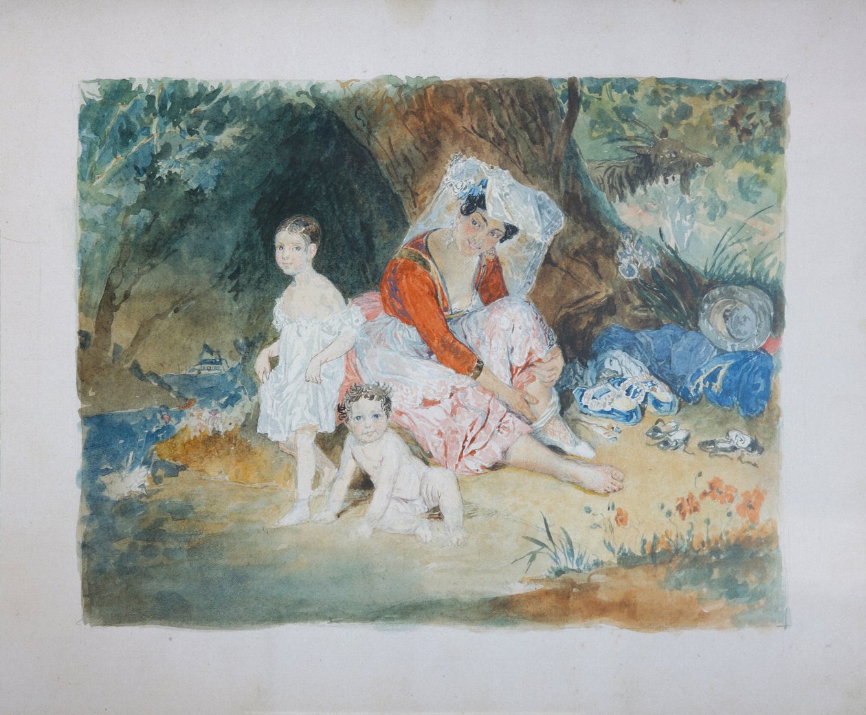 Portrett av grev Peter Dominikus Ludwig 1832-1887 og grevinne Maria 1829-1898 zu Sayn-Wittgens av Vasili Semenovich Sadovnikov