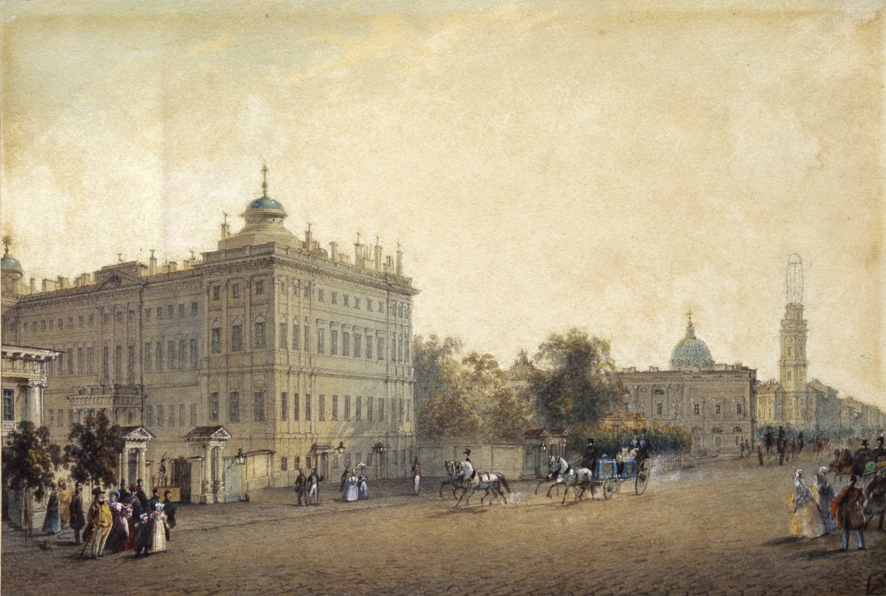 St. Petersburg. Anichkov-palasset, 1830-tallet av Vasili Semenovich Sadovnikov