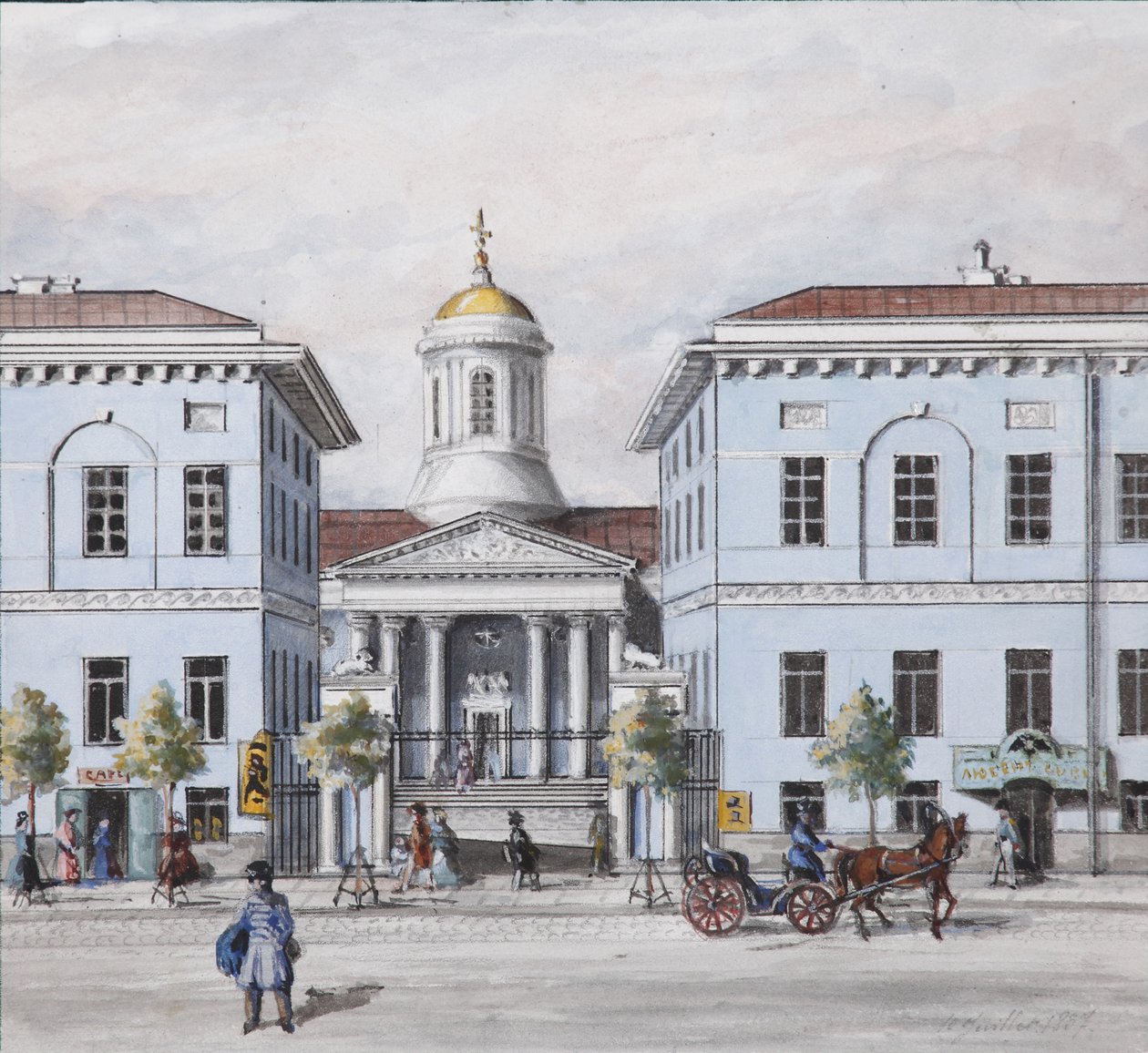 Nevsky Prospekt i St. Petersburg, 1830-1840-årene av Vasili Semenovich Sadovnikov