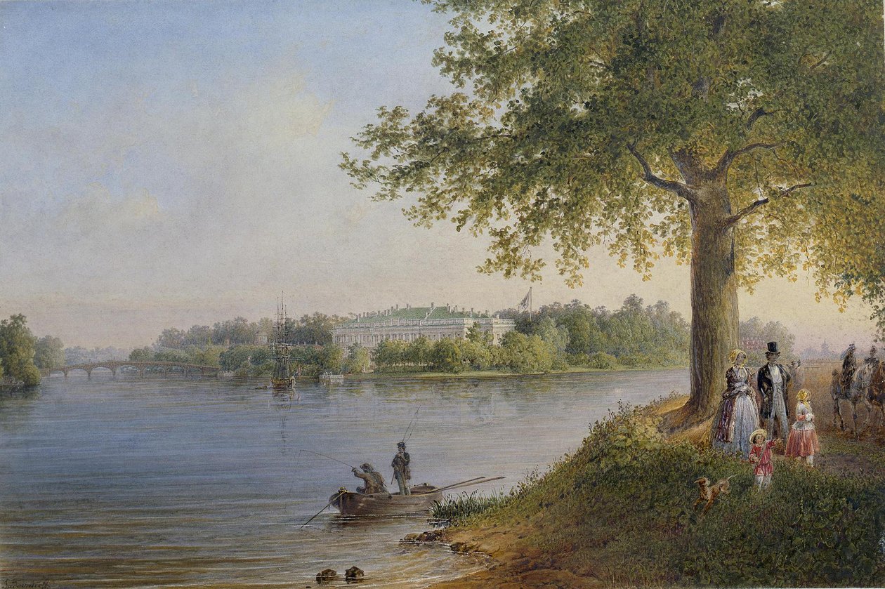 Utsikt over Kamennoostrovsky-palasset i St Petersburg, 1847 av Vasili Semenovich Sadovnikov