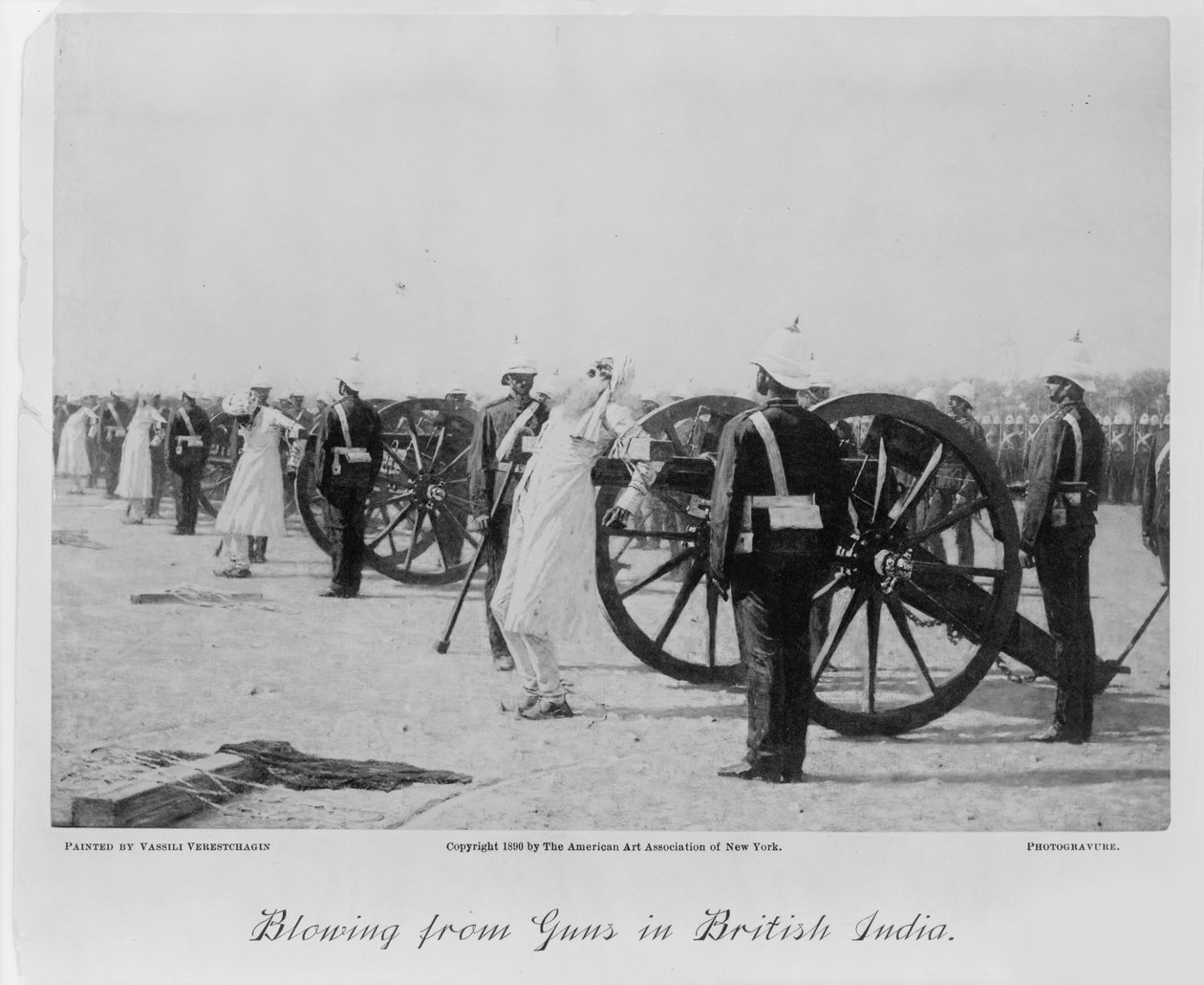 Blåser fra våpen i Britisk India, ca. 1890 av Vasili Vasilievich Vereshchagin