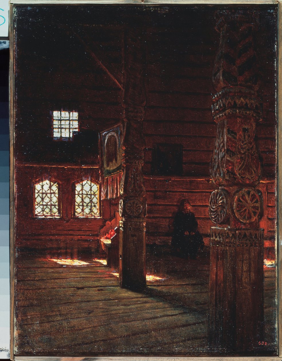 Interiør i Peter og Paul-kirken i Puchug - Maleri av Vasili Vasilyevich Vereshchagin (Vassili Vereshchagin) (1842-1904), olje på lerret av Vasili Vasilievich Vereshchagin
