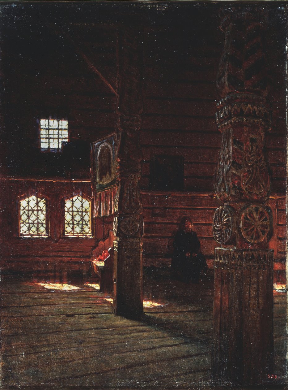 Interiør i Peter og Paul-kirken i Puchug, 1894 av Vasili Vasilievich Vereshchagin