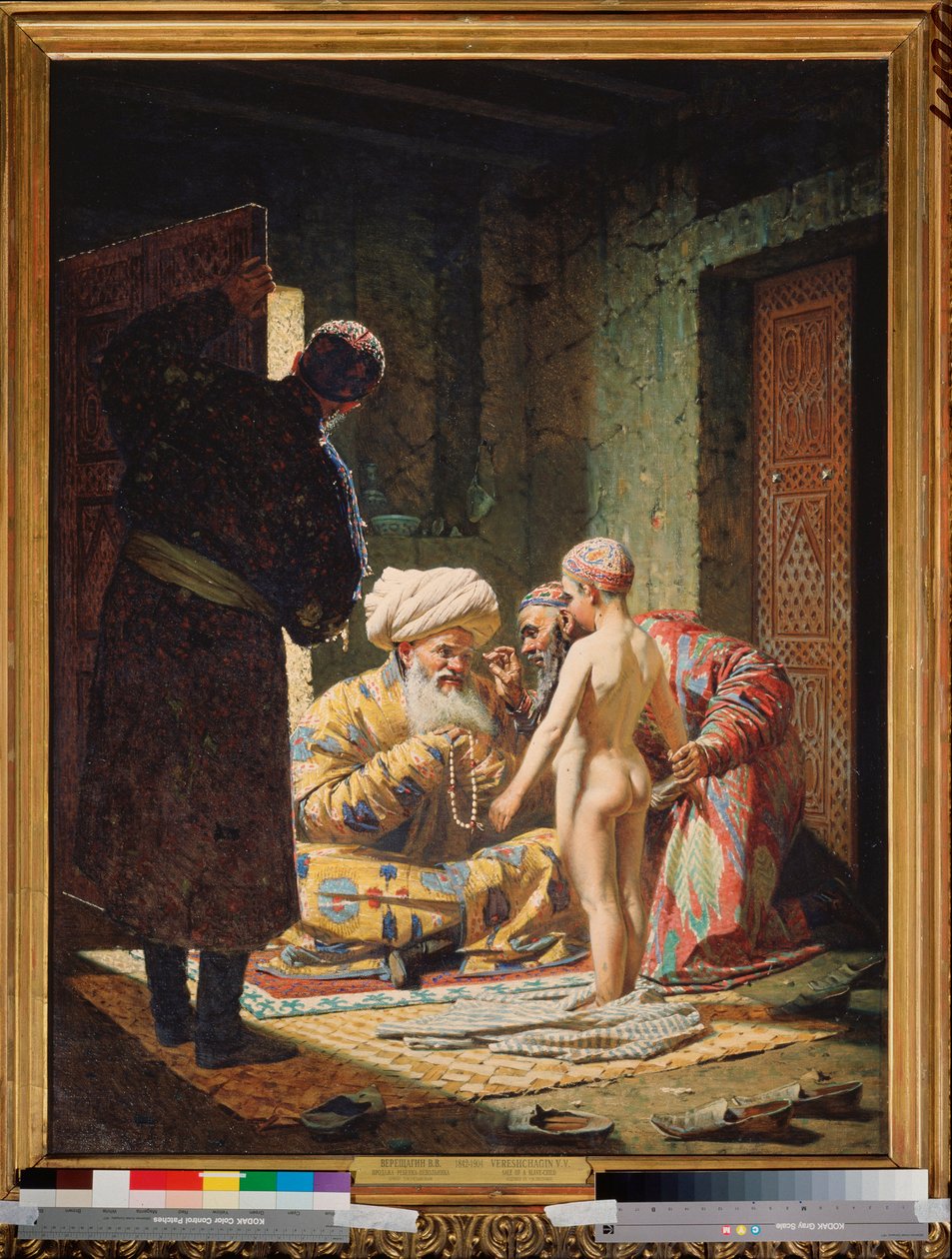 Salg of a Child Slave - Maleri av Vasili Vasilyevich Vereshchagin (Vassili Vereshchagin) (1842-1904), olje på lerret av Vasili Vasilievich Vereshchagin