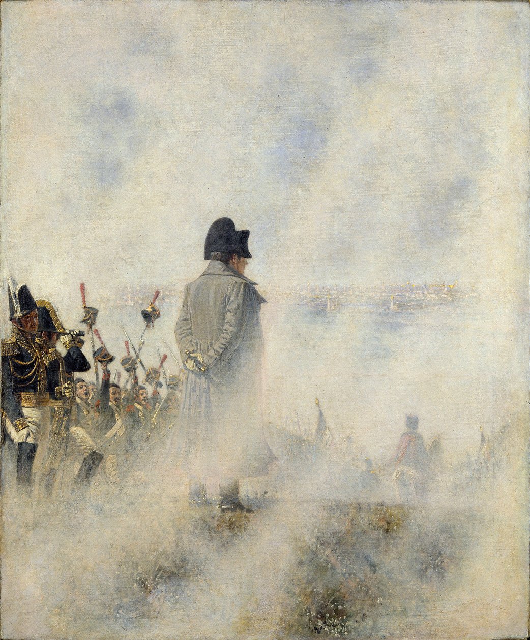 Napoleon Bonaparte - Før Moskva. Venter på deputasjonen av boyars par Vereshchagin, Vasili Vasilyevich (1842-1904). Olje på lerret av Vasili Vasilievich Vereshchagin