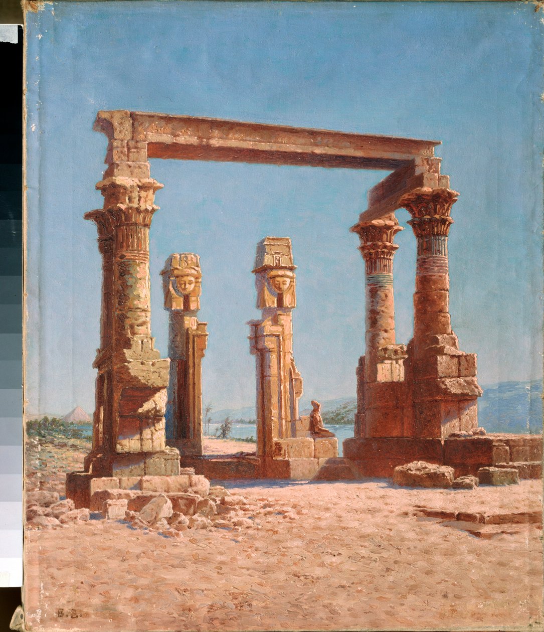 Ruinene av et egyptisk tempel (egyptiske tempelruiner) - Maleri av Vasili Vasilyevich Vereshchagin (Vassili Vereshchagin) (1842-1904), olje på lerret, russisk kunst, landskap 1800- og 1900-tallet - Regionalt kunstmuseum, Gorlovka (eller Horlivka) ( Ukraina av Vasili Vasilievich Vereshchagin