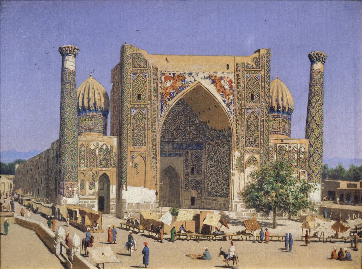 Sherdar Madrasah på Registan-plassen i Samarkand, 1869-1870 av Vasili Vasilievich Vereshchagin