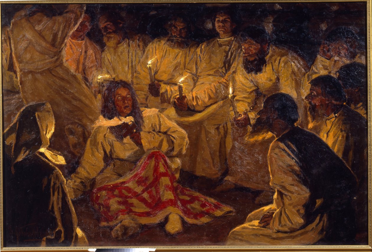 Les flagellants - khlists - khlysty - Khlysty-sekten - Konovalov, Vasiliy Vasilievich(1864-1908) - Lotzal Heritage Museum, Volsk av Vasili Vasilyevich Konovalov