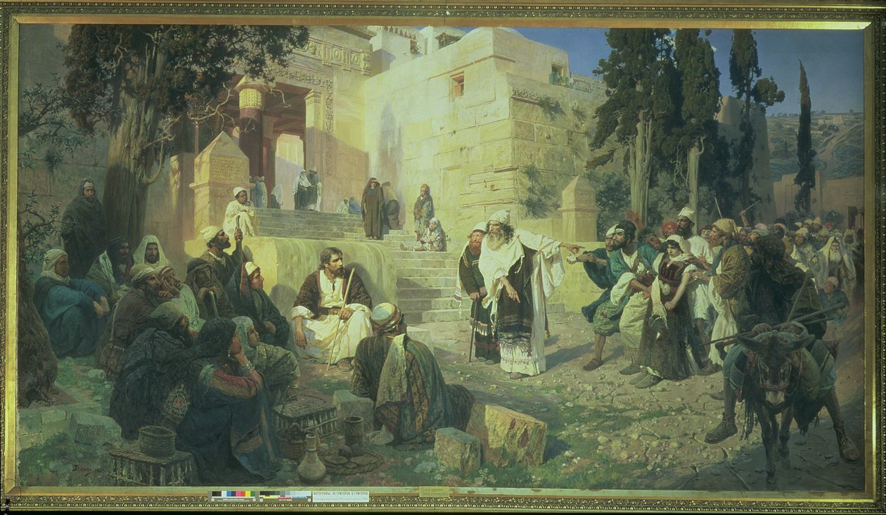 Kristus og kvinnen tatt i utroskap, 1888 av Vasilij Dmitrievich Polenov