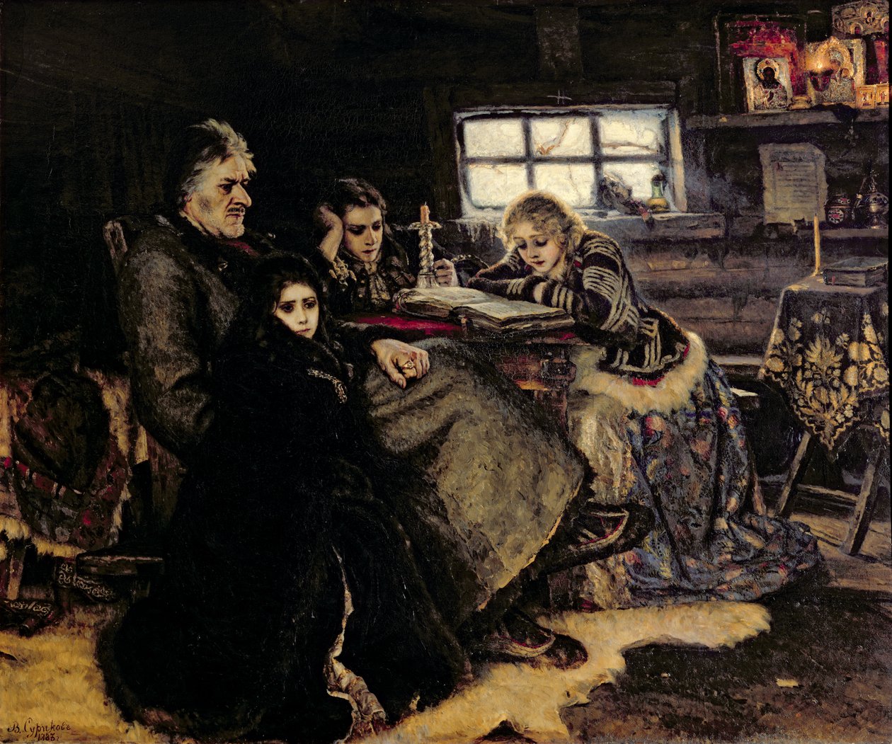 Menshikov-familien i Beriozovo, 1883 av Vasilij Ivanovic Surikov