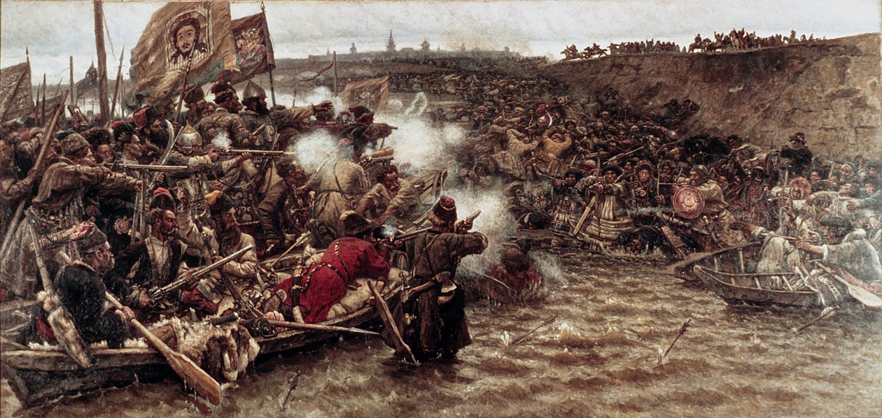 Yermaks erobring av Sibir i 1582, 1895 av Vasilij Ivanovic Surikov