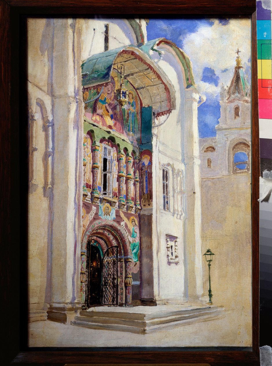 Den sørlige inngangen til Assumption-katedralen i Kreml i Moskva - Maleri av Vasili Dmitrievich Polenov (1844-1927), olje på lerret av Vasilij Dmitrievich Polenov