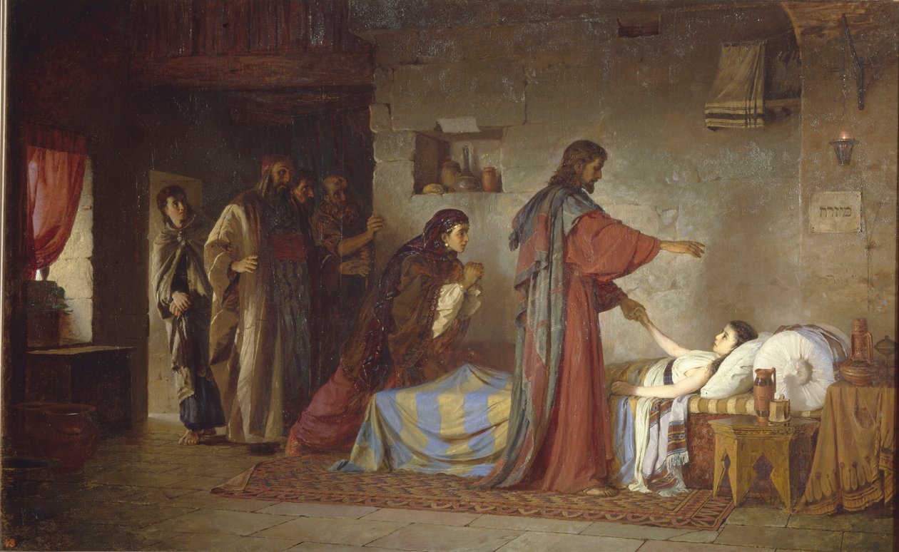 Raising of Jairus Daughter, 1871 av Vasilij Dmitrievich Polenov