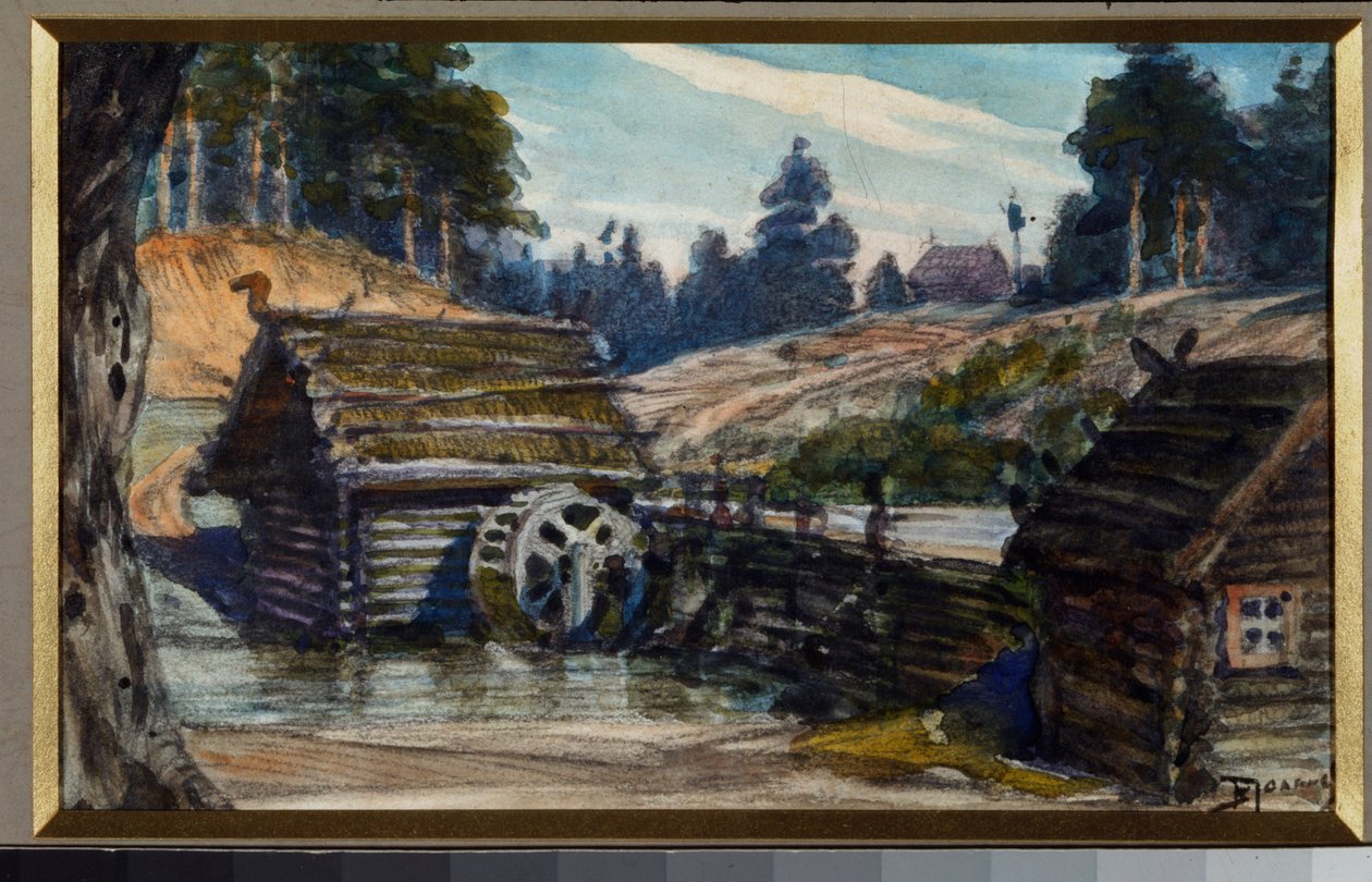 Scenedesign for operaen Rusalka av Alexandre Dargomyzhsky (1813-69) av Vasilij Dmitrievich Polenov
