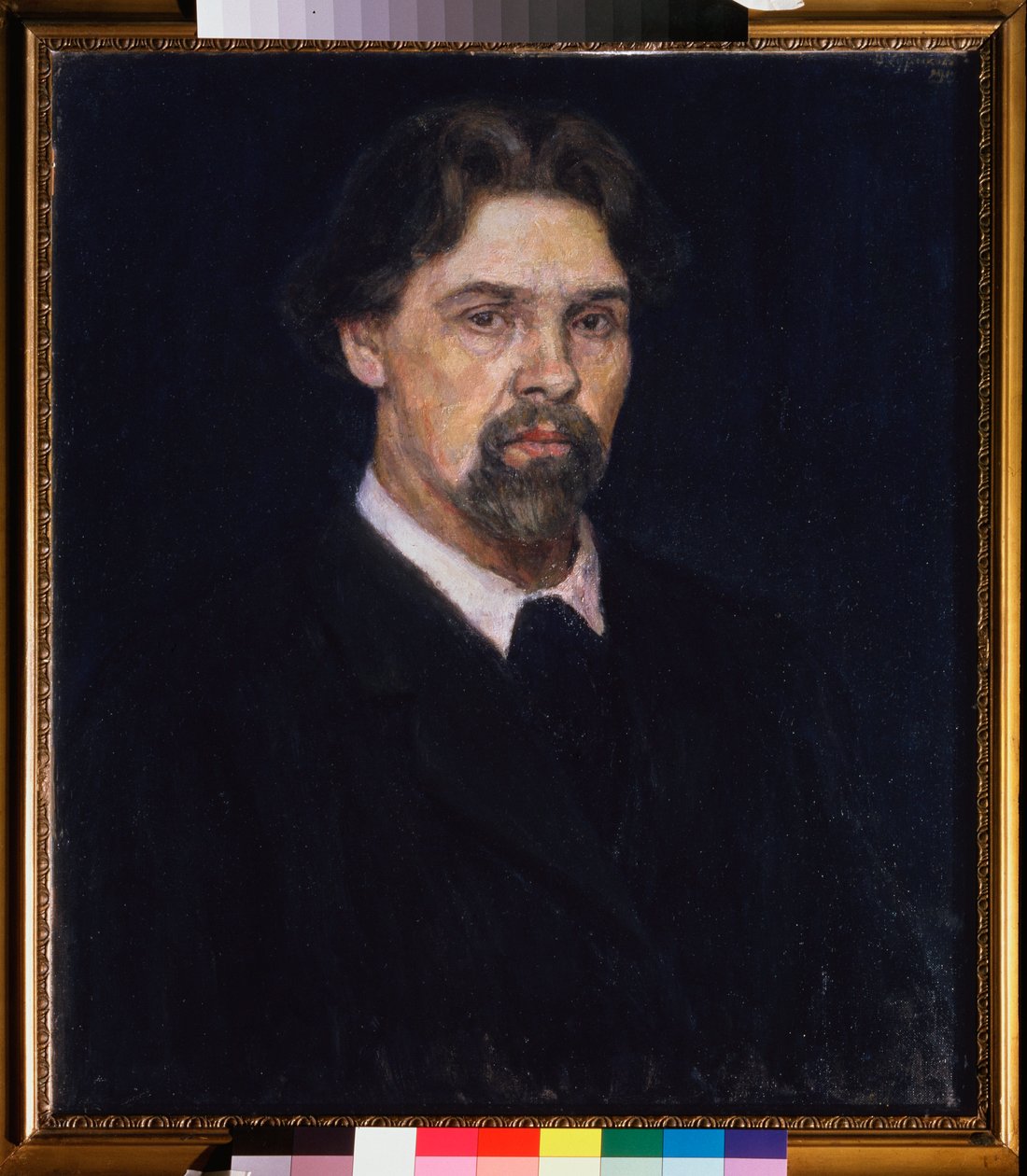 Autoportrett - Selvportrett - Maleri av Vasily Ivanovich Sourikov (Vasily Surikov eller Vasily Surikow) (1848-1916), olje på lerret av Vasilij Ivanovic Surikov