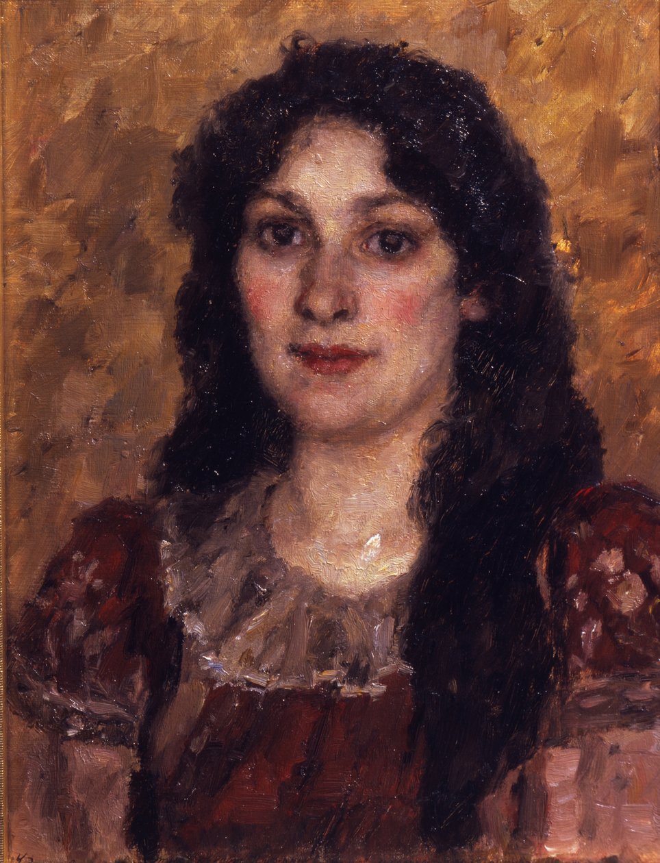 Portrett av kunstnerens kone, 1888 av Vasilij Ivanovic Surikov