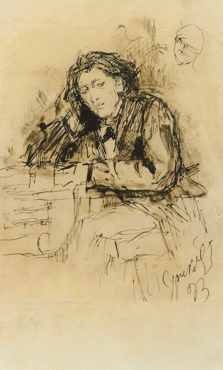 Portrett av komponisten Anton Rubinstein 1829-1894, 1893. av Vasilij Ivanovic Surikov