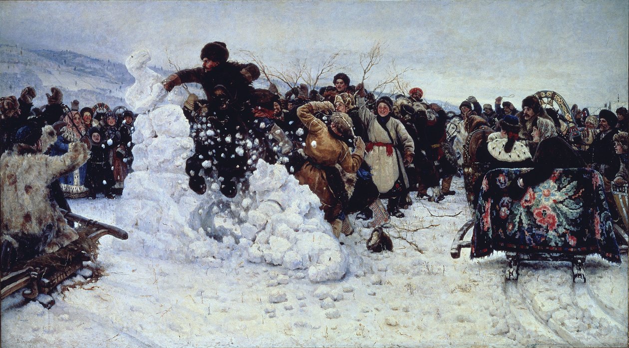 Storm of Snow Fortress, 1891 av Vasilij Ivanovic Surikov