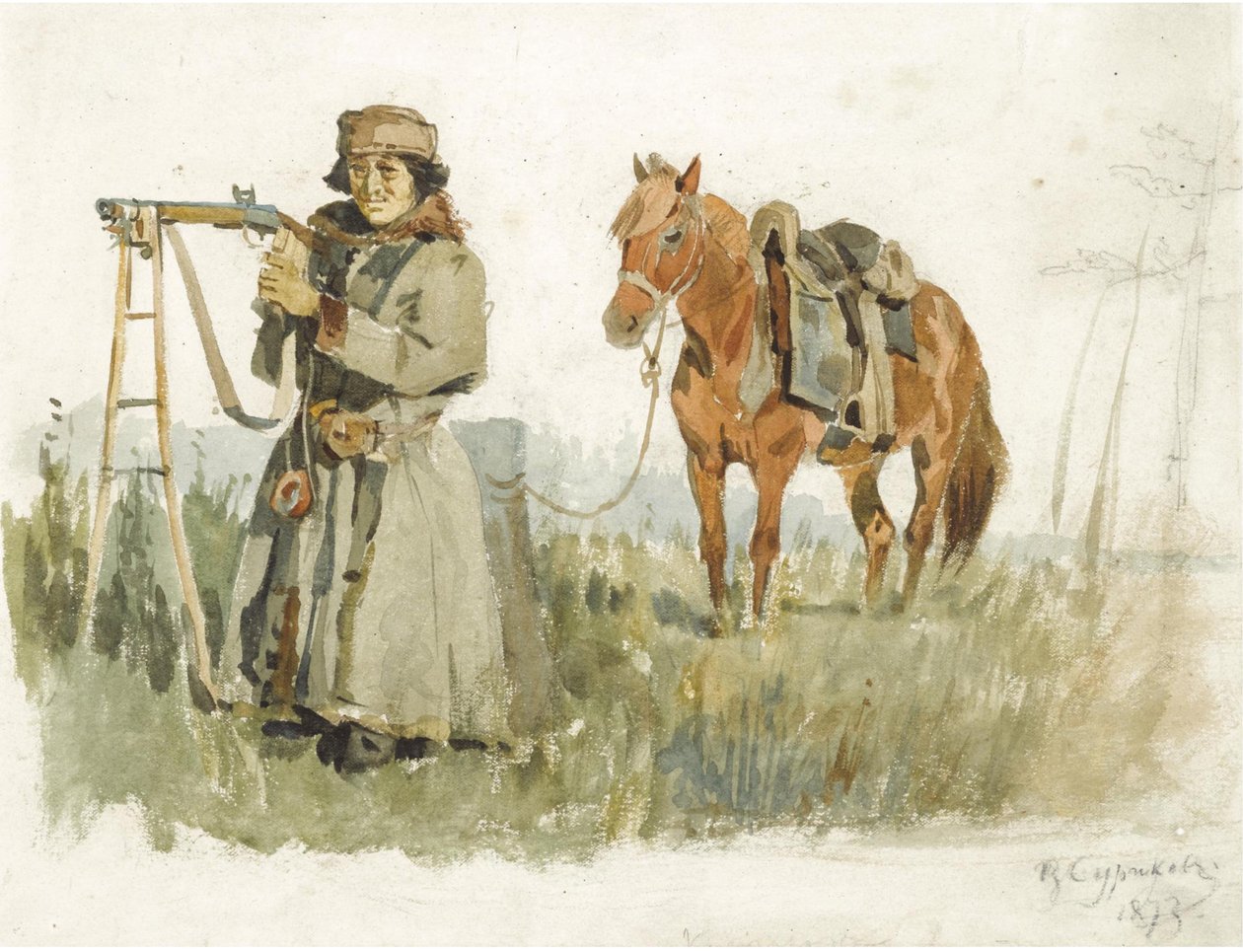 Tatar fra Minusinsk, 1873 av Vasilij Ivanovic Surikov