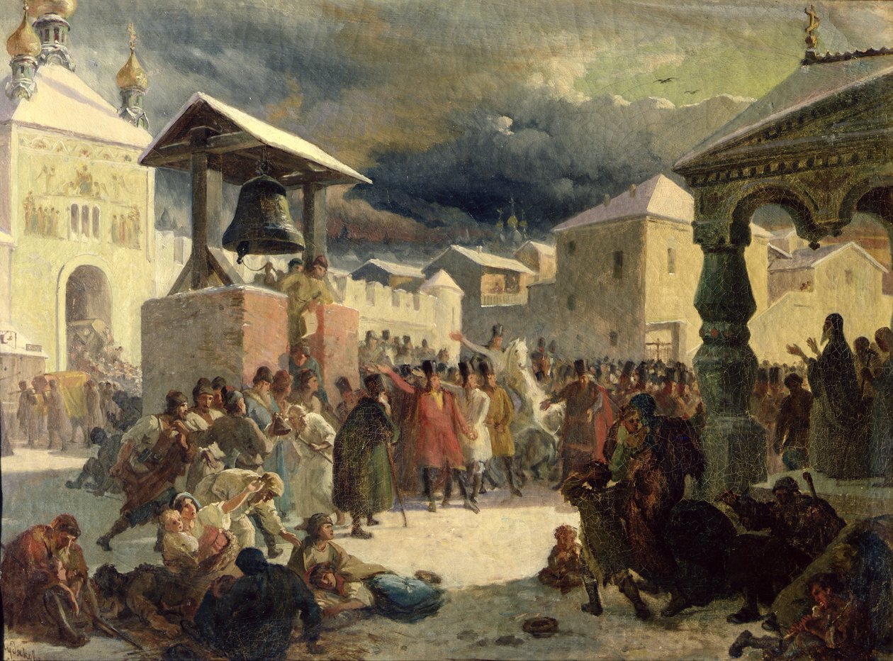 Veche i republikken Novgorod, 1861 av Vasily Grigorievich Khudyakov