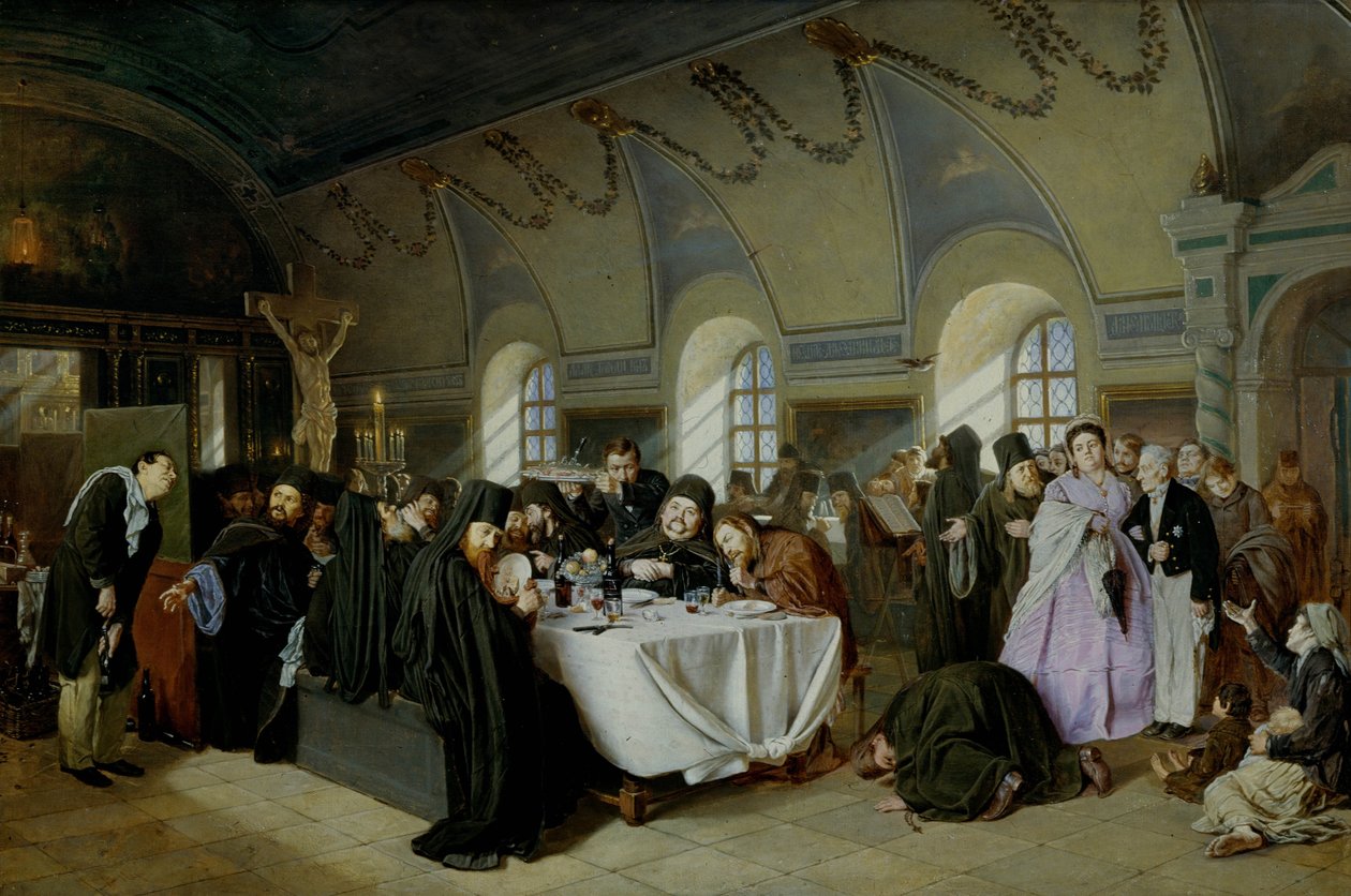 Monastic Refectory av Vasili Grigorevich Perov