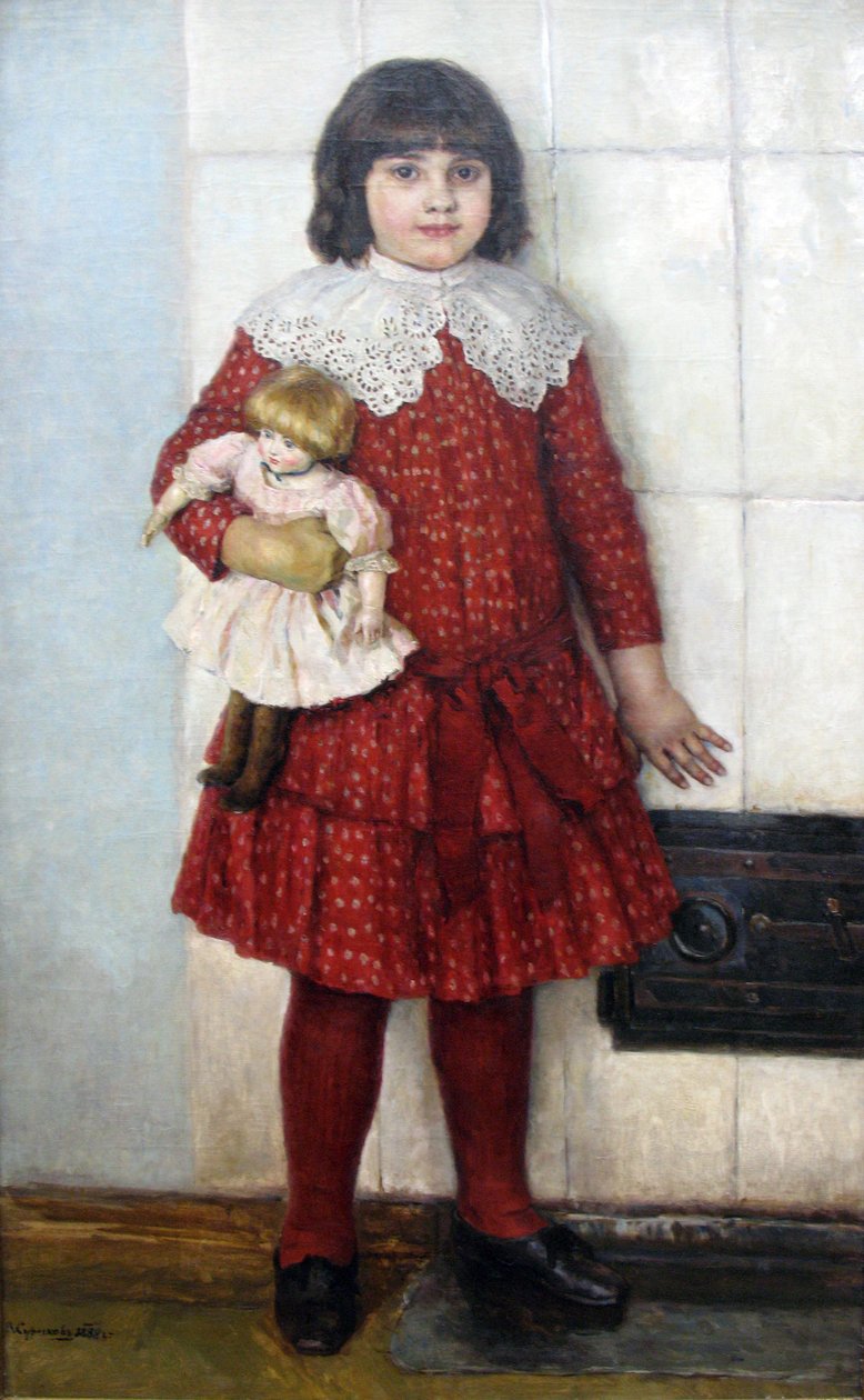 Portrett av O.V. Surikova som barn tysk: Portrett av O.V. Surikova i barndommenn: .. n av Vasilij Ivanovic Surikov