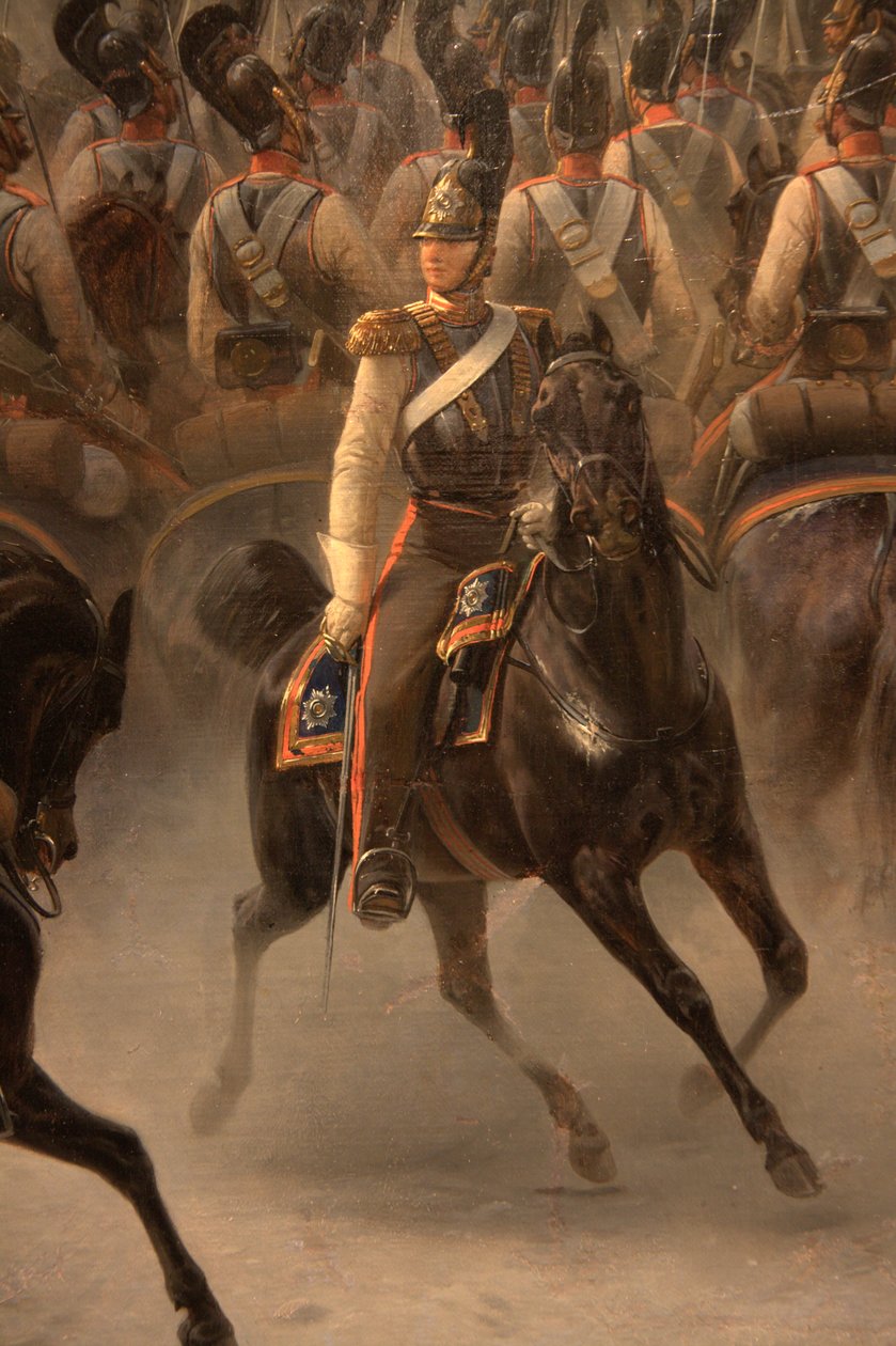 Angrep på torget til dekabristene av regimentet med monterte vakter 14. desember 1825 av Georg Wilhelm Timm