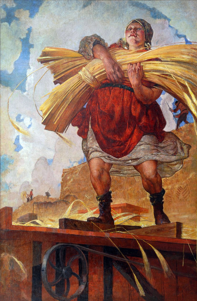Kollektivbonde par Kostyanitsyn, Vasily Nikolaevich (1881-1940). Olje på lerret av Vasily Nikolaevich Kostyanitsyn